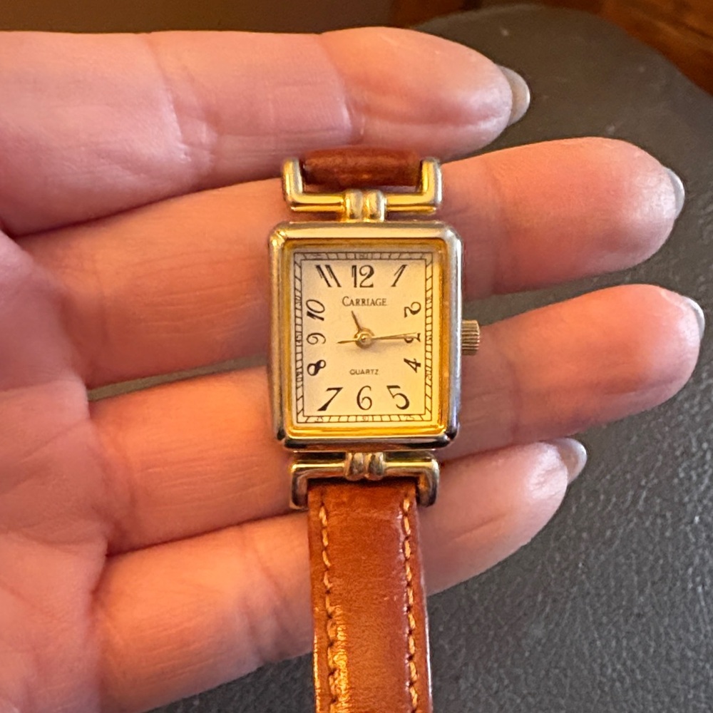 Women's Gold-Tone Leather Strap Watch in Brown